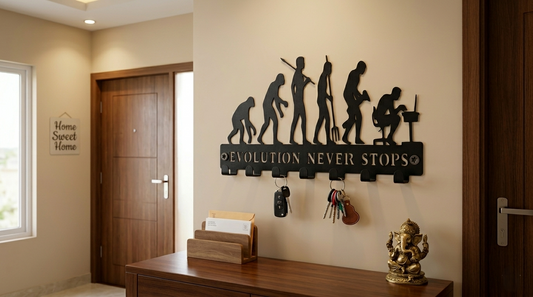 Evolution Never Stops | 7 Hooks Wall Mounted Key Hanger for Wall