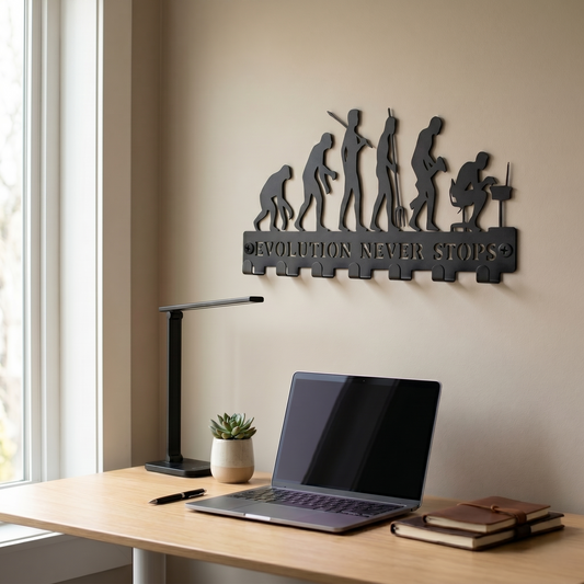 Evolution Never Stops | 7 Hooks Wall Mounted Key Hanger for Wall