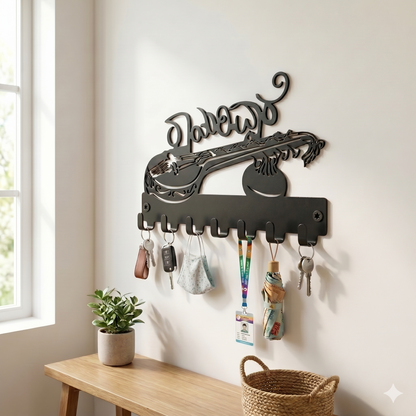 Rayaridhare Metal Key Holder for Wall | Veena Design |7 Metal Sturdy Hooks