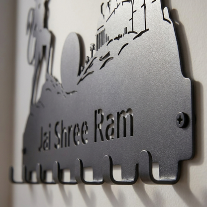 Jai Shree Ram Design | Metal Key Holder for Wall |  | 7 Hooks